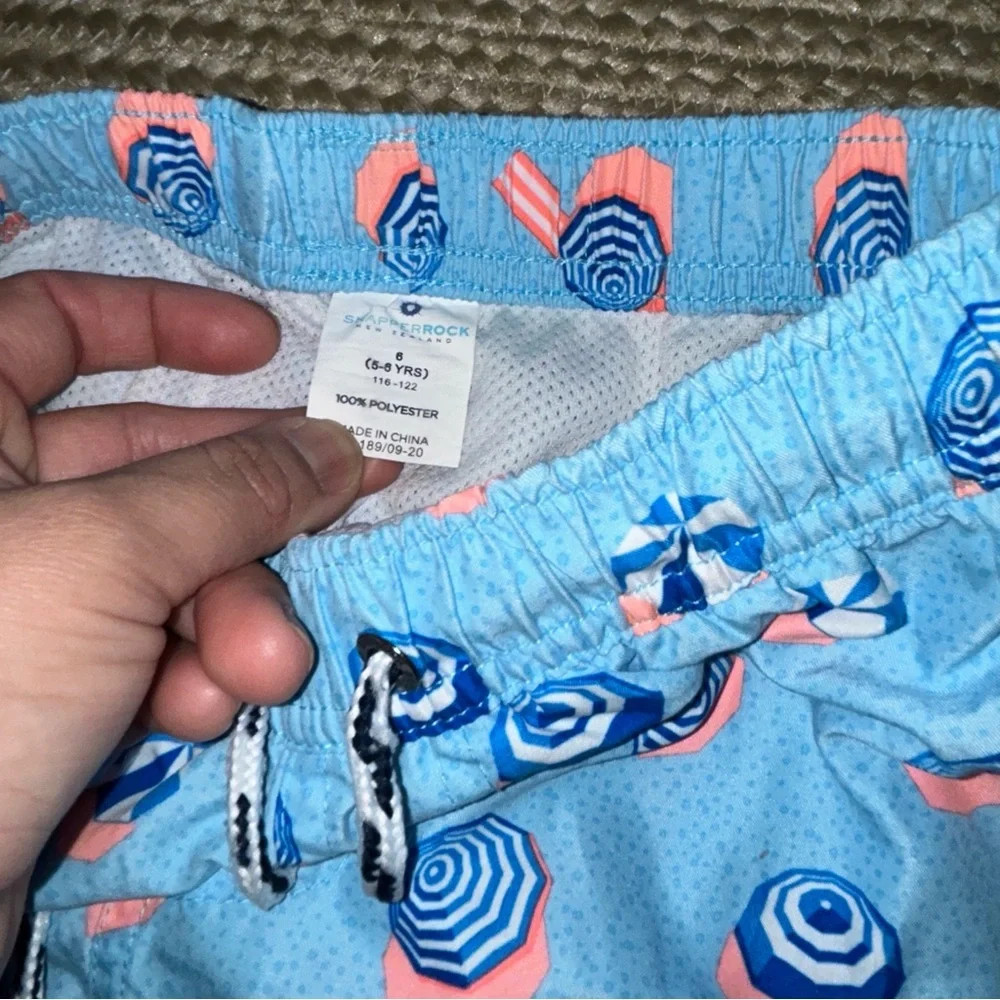 Snapper Rock Blue and Pink Kids Swim Trunks